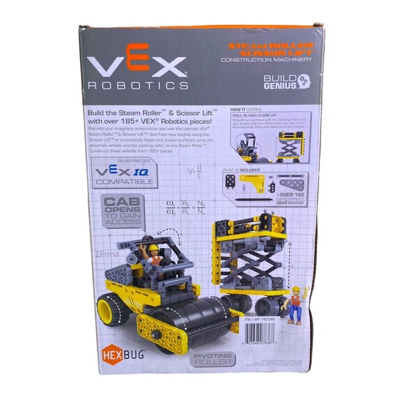 Hexbug Vex Robotics Steam Roller Scissor Lift Construction Machinery Kit 185+ Pc - Picture 6 of 9